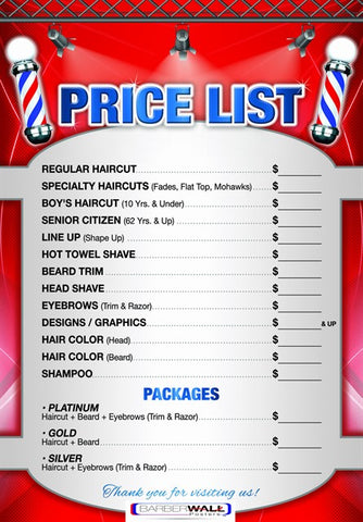 Best Barber Shop Price List - Affordable Barber Poster-Barberwall.com
