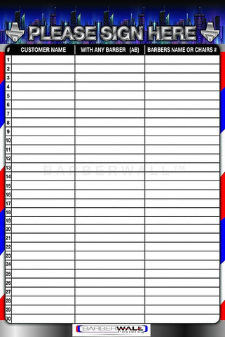 Barber Poster- Customer Registration Board #10